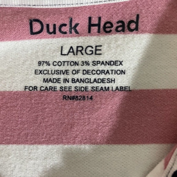 Ladies Duck Head Striped Stretch Polo Shirt Large - Picture 2 of 7